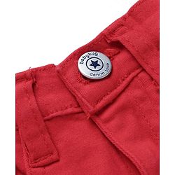 Babyhug Twill Woven Shorts With Stretch - Red