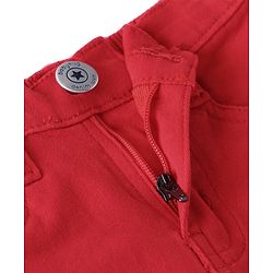 Babyhug Twill Woven Shorts With Stretch - Red