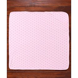 Babyhug Terry  Woven Hooded Bath Towel with Polka Dot Print L 76 X B 76 cm - Pink
