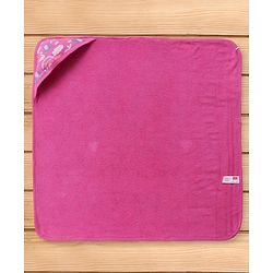 Babyhug Woven Terry Towel With Hood Animal Print L 76.2 x B 76.2 cm - Pink