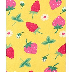Babyhug Woven Terry Towel With Hood Strawberry Print L 76 x B 76 cm - Yellow
