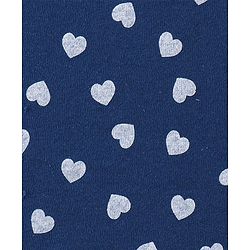 Babyhug Terry Woven Hooded Bath Towel with Heart Print L 76 X B 76 cm - Navy Blue