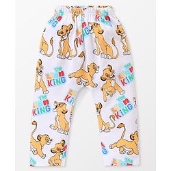 Babyhug Disney Cotton Knit Full Length Diaper Leggings Striped & The Lion King Graphics Pack of 3 - Multicolour