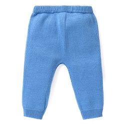 Babyhug Knitted Full Sleeves Sweater Set with Cap Stripes & Sun Patch - Multicolor