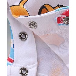 Babyhug Disney Cotton Knit Half Sleeves Lion King Printed Romper - White