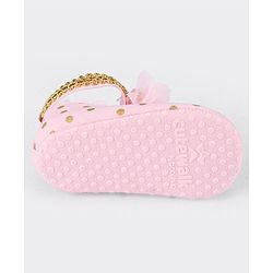 Cute Walk by Babyhug Velcro Closure Booties with Flower Applique - Pink