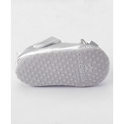 Cute Walk by Babyhug Velcro Closure Booties Bow Applique - Silver