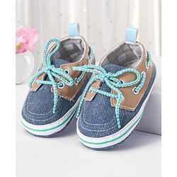 Cute Walk by Babyhug Lace Up Booties - Blue
