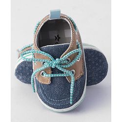 Cute Walk by Babyhug Lace Up Booties - Blue