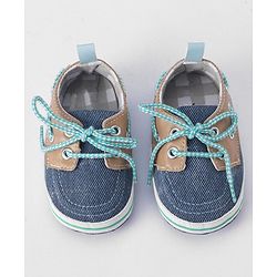 Cute Walk by Babyhug Lace Up Booties - Blue