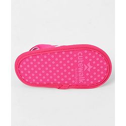Cute Walk by Babyhug Velcro Closure Booties With Watermelon Print - Blue & Fuchsia