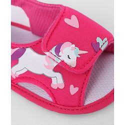 Cute Walk by Babyhug Velcro Closure Booties With Watermelon Print - Blue & Fuchsia