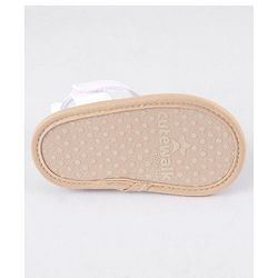 Cute Walk by Babyhug Velcro Closure Booties With Floral Applique - White