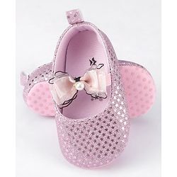 Cute Walk by Babyhug Slip On Booties With Bow Applique - Pink