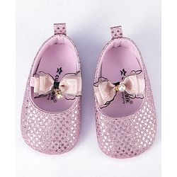 Cute Walk by Babyhug Slip On Booties With Bow Applique - Pink