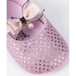 Cute Walk by Babyhug Slip On Booties With Bow Applique - Pink