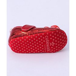 Cute Walk by Babyhug Booties Floral Applique - Red