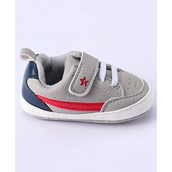 Cute Walk by Babyhug Velcro Closure Booties - Grey