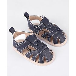 Cute Walk by Babyhug Velcro Closure Booties - Navy Blue