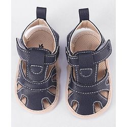 Cute Walk by Babyhug Velcro Closure Booties - Navy Blue