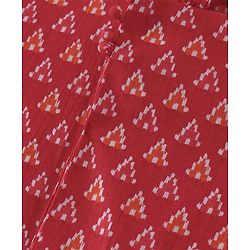 Babyhug Cotton Woven Full Sleeves Printed Dhoti Kurta Set - Red