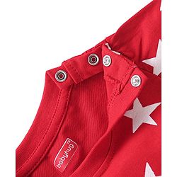 Babyhug Cotton Knit Half Sleeves Night Suit Star Print - Red