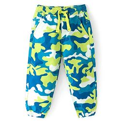 Babyhug Cotton Twill Woven Full Length Camouflage Printed Stretchable Jogger - Multicolour