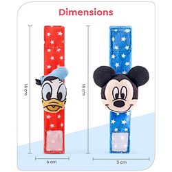 Babyhug Disney Donald and Mickey Mouse Wrist Rattles Pack of 2 - Red & Blue