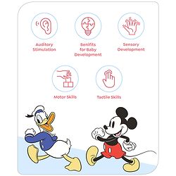 Babyhug Disney Donald and Mickey Mouse Wrist Rattles Pack of 2 - Red & Blue