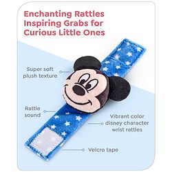 Babyhug Disney Donald and Mickey Mouse Wrist Rattles Pack of 2 - Red & Blue