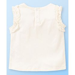 Babyhug Cotton Knit Sleeveless Paw Patrol Printed T-Shirt - Cream