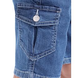 Babyhug Denim Above Knee Length Bermuda with Stretch - Blue
