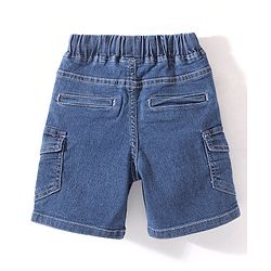 Babyhug Denim Above Knee Length Bermuda with Stretch - Blue
