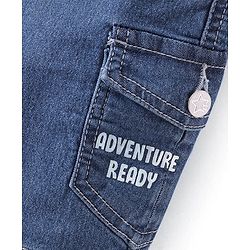 Babyhug Denim Above Knee Length Bermuda with Stretch - Blue