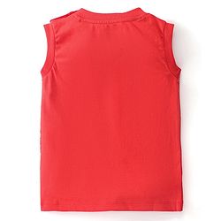 Babyhug Marvel Single Jersey Knit Sleeveless T-Shirt & Shorts With Spiderman Graphics - Red & Yellow