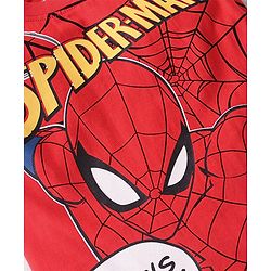 Babyhug Marvel Single Jersey Knit Sleeveless T-Shirt & Shorts With Spiderman Graphics - Red & Yellow