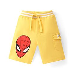 Babyhug Marvel Single Jersey Knit Sleeveless T-Shirt & Shorts With Spiderman Graphics - Red & Yellow