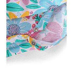 Babyhug 100% Cotton Knit Singlet Sleeves Floral Printed Frock Style Onesie - Multicolour