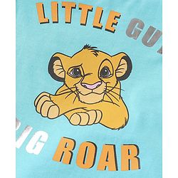 Babyhug Disney Single Jersey Knit Foil Print Half Sleeves T-Shirt & Shorts with Lion King Graphics - Sky Blue