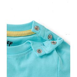 Babyhug Disney Single Jersey Knit Foil Print Half Sleeves T-Shirt & Shorts with Lion King Graphics - Sky Blue