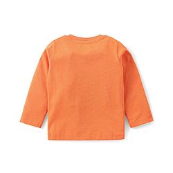 Babyhug Cotton Knit Full Sleeves Lion Printed Night Suit - Orange