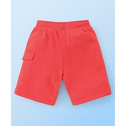 Babyhug Disney Single Jersey Knit Half Sleeves T-Shirt And Shorts Set With Mickey Mouse Family Print - Off White & Red
