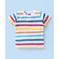 Babyhug Cotton Knit Half Sleeves Printed Short Night Suit   - Multicolor