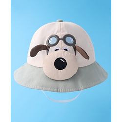 Babyhug Bucket Hat with Puppy Embroidery & Applique - Light Green