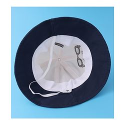 Babyhug Bucket Hat with Puppy Embroidery & Applique - Navy Blue