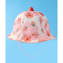 Babyhug Bucket Hat Floral Print -Pink