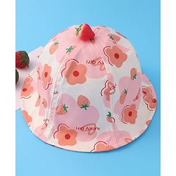 Babyhug Bucket Hat Floral Print -Pink