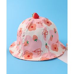 Babyhug Bucket Hat Floral Print -Pink
