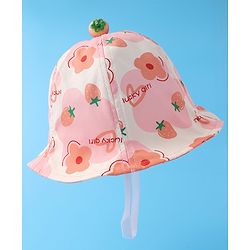Babyhug Bucket Hat Floral Print -Pink