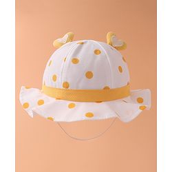 Babyhug Bucket Hat Polka Dots Print -  Yellow